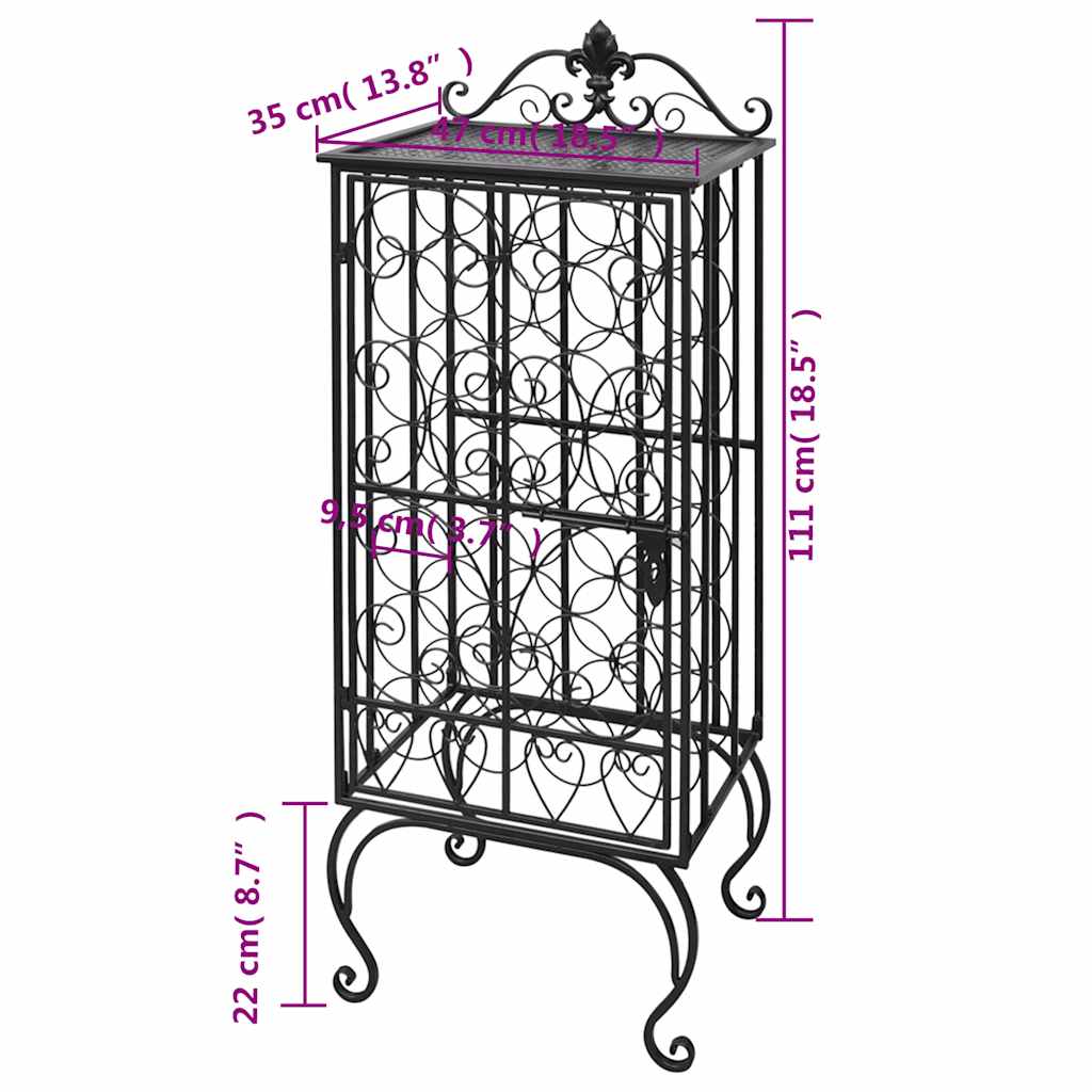 Wine Rack for 28 Bottles Metal