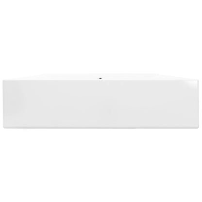 Rectangular Ceramic Basin Sink White with Faucet Hole 60x46 cm