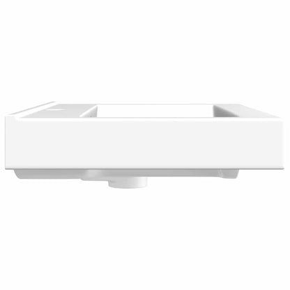 Rectangular Ceramic Basin Sink White with Faucet Hole 60x46 cm