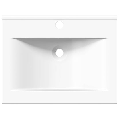 Rectangular Ceramic Basin Sink White with Faucet Hole 60x46 cm