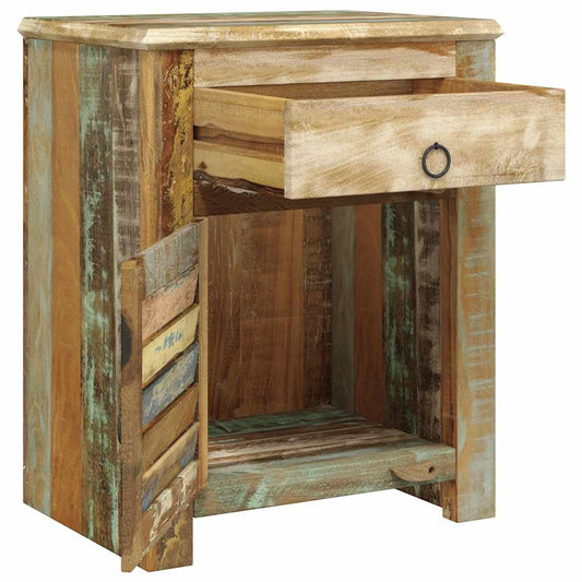 End Table with 1 Drawer 1 Door Reclaimed Wood