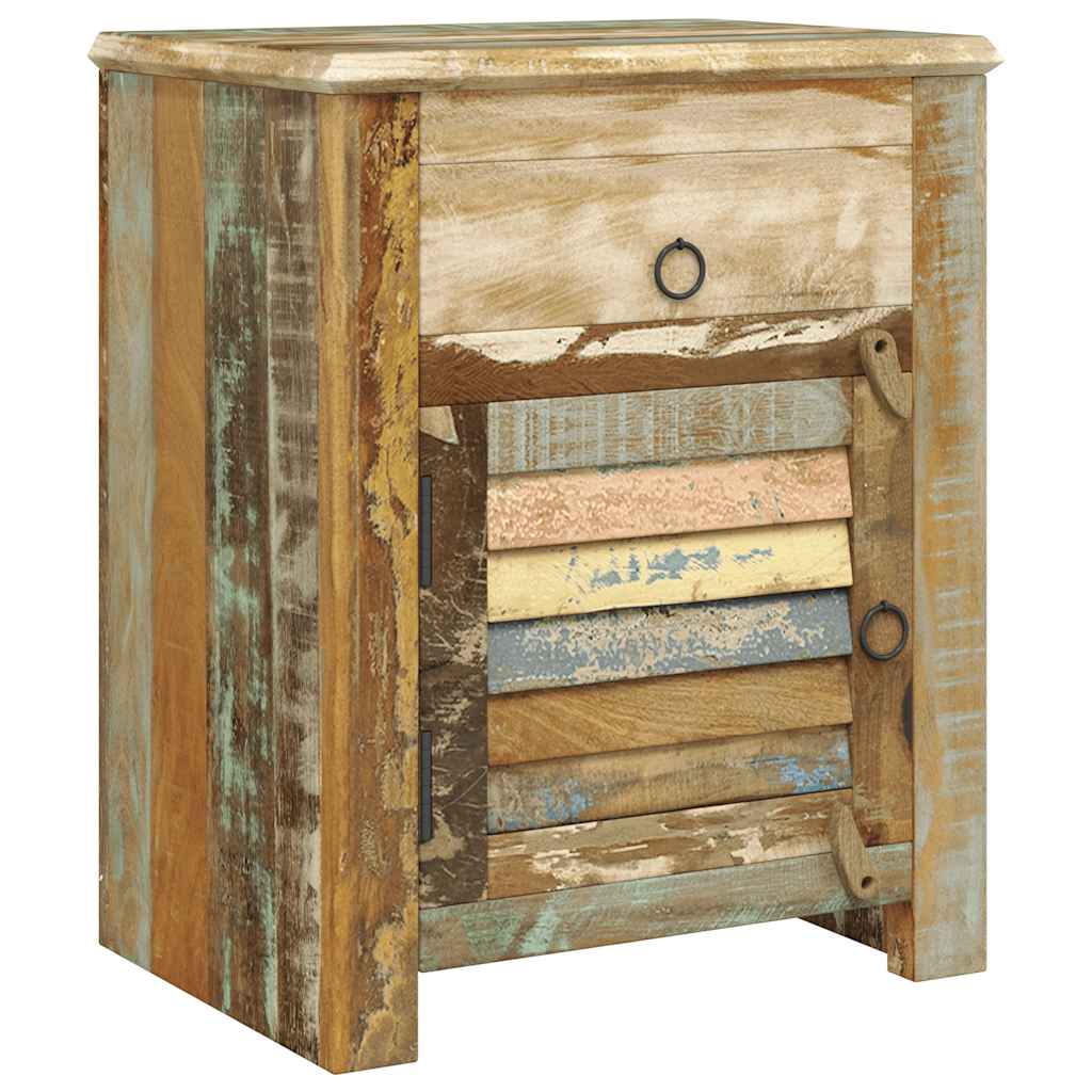 End Table with 1 Drawer 1 Door Reclaimed Wood