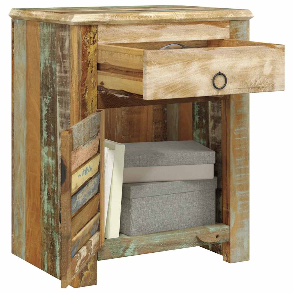 End Table with 1 Drawer 1 Door Reclaimed Wood