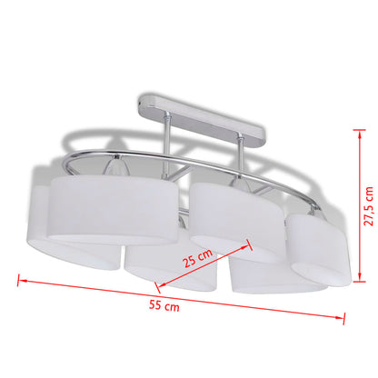 Ceiling Lamp with Ellipsoid Glass Shades for 6 E14 Bulbs