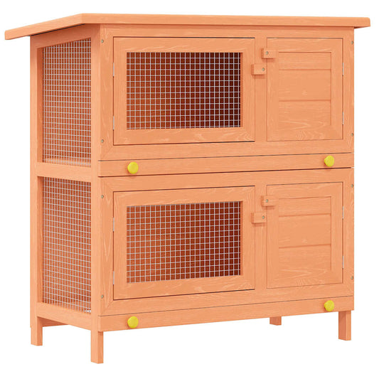 Rabbit Hutch | Brown, Green | Pine wood, Plywood, Powder-coated iron