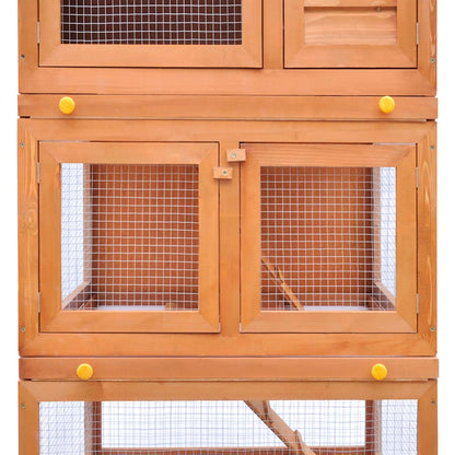 170161 vidaXL Outdoor Rabbit Hutch Small Animal House Pet Cage 3 Layers Wood
