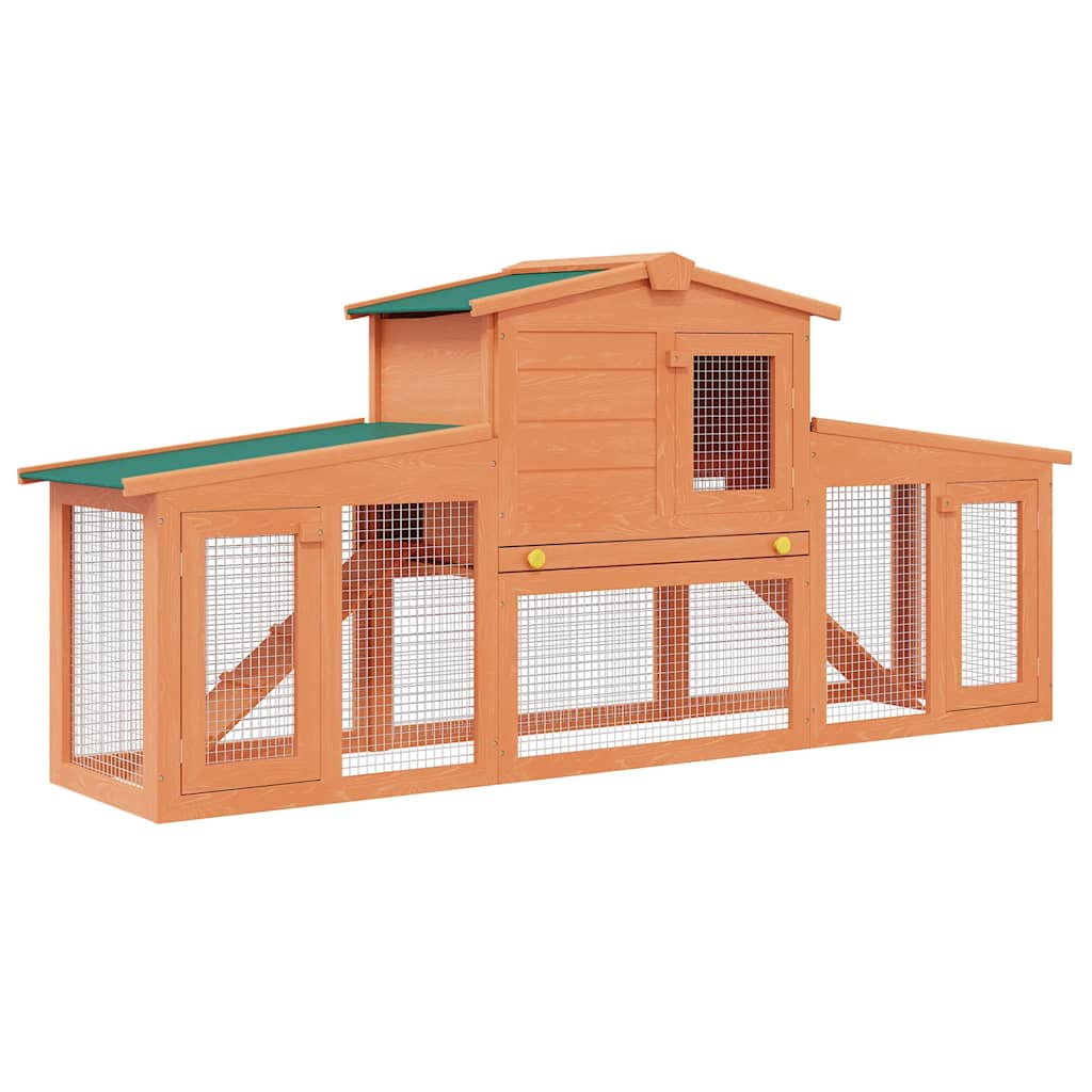 Large Rabbit Hutch Small Animal House Pet Cage with Roofs Wood