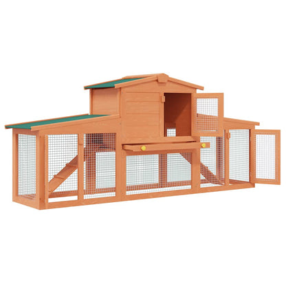 Large Rabbit Hutch Small Animal House Pet Cage with Roofs Wood