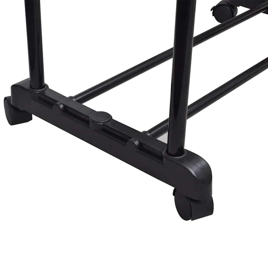 Clothes Rack | Black and Silver | Stainless Steel, PP Plastic