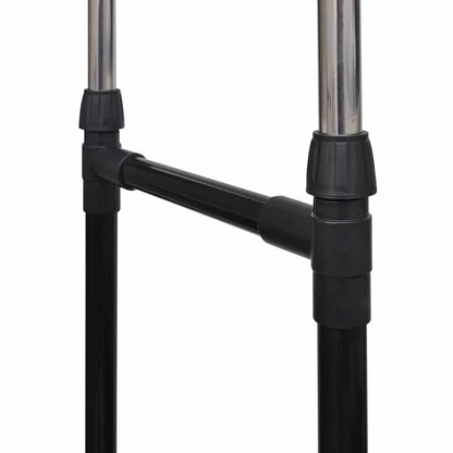 Clothes Rack | Black and Silver | Stainless Steel, PP Plastic