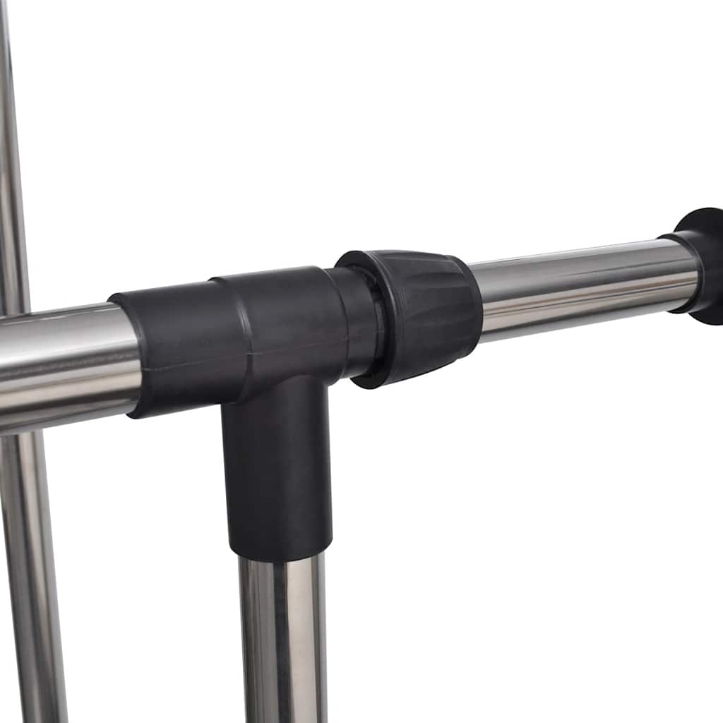 Clothes Rack | Black and Silver | Stainless Steel, PP Plastic