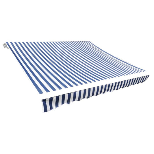 Awning Top Sunshade Canvas Blue & White 6 x 3 m