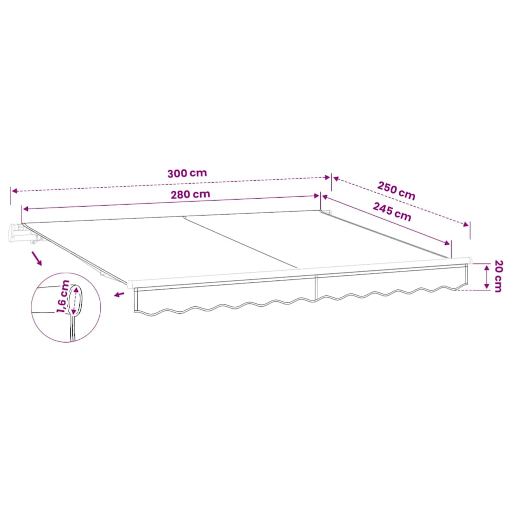 Awning Replacement Fabric Cream 300x250 cm Polyester