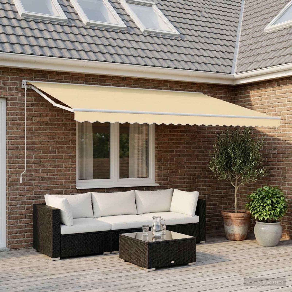 Awning Replacement Fabric Cream 600x300 cm Polyester