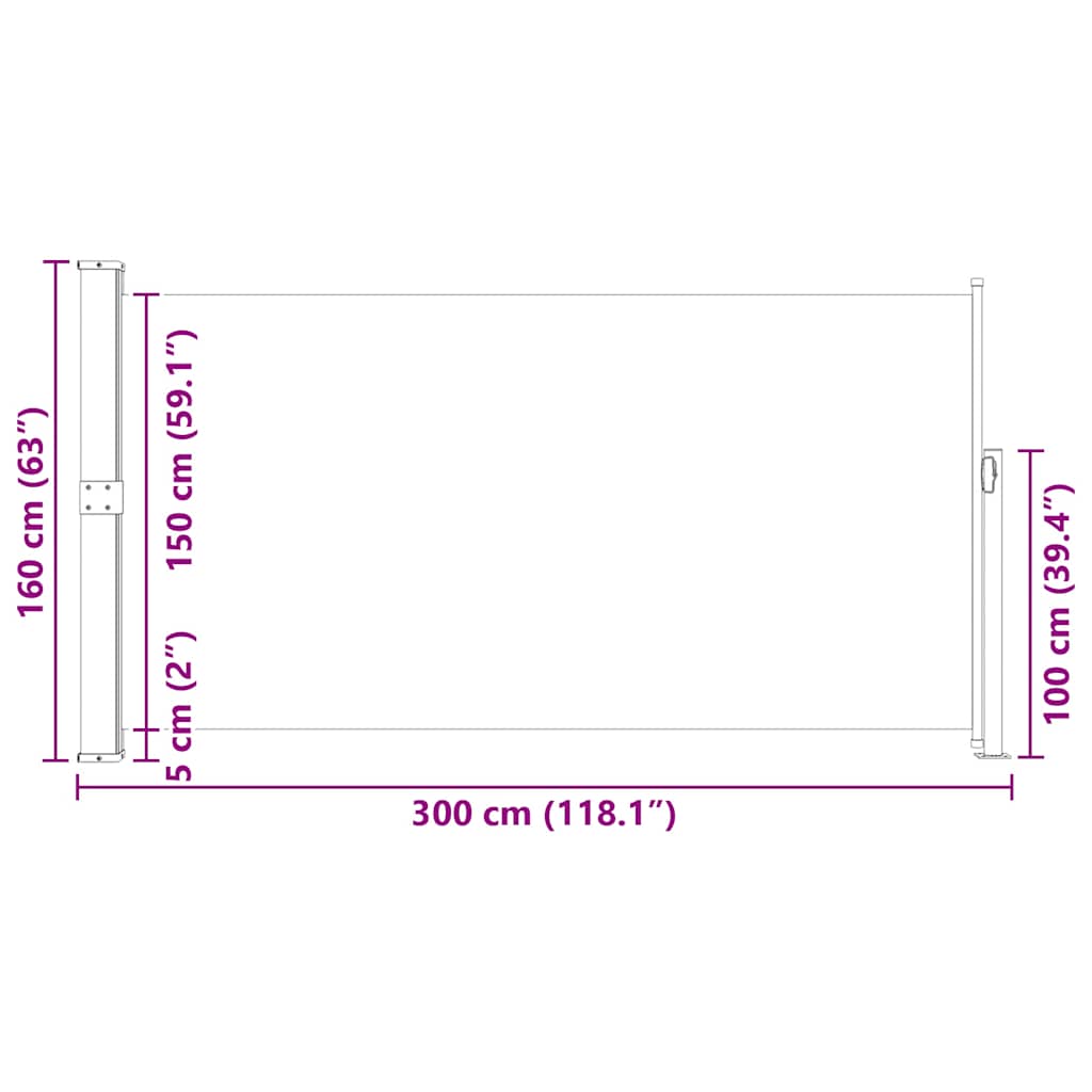Side Awning | Blue (screen), Green grey (stand)