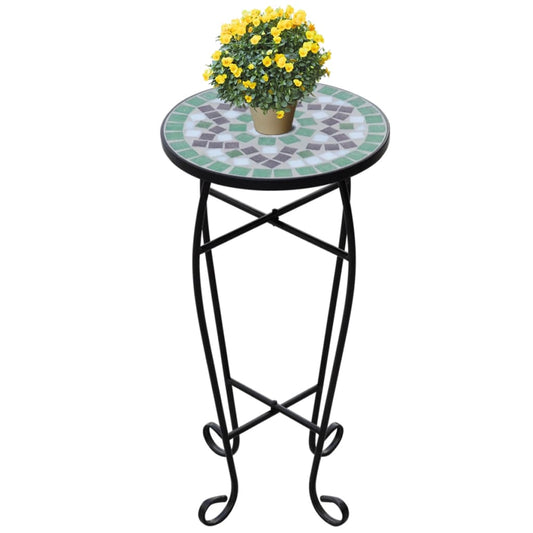 Plant Stand | Green, white, black | Iron, ceramic | 30 cm diameter