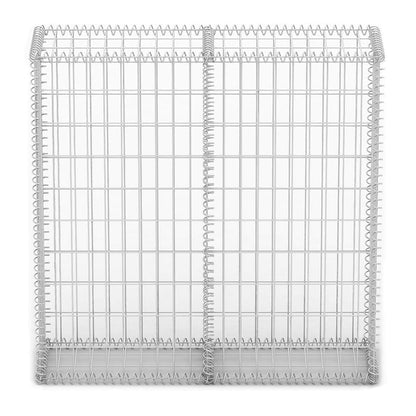 Gabion Basket with Lids Galvanised Wire 100 x 100 x 30 cm