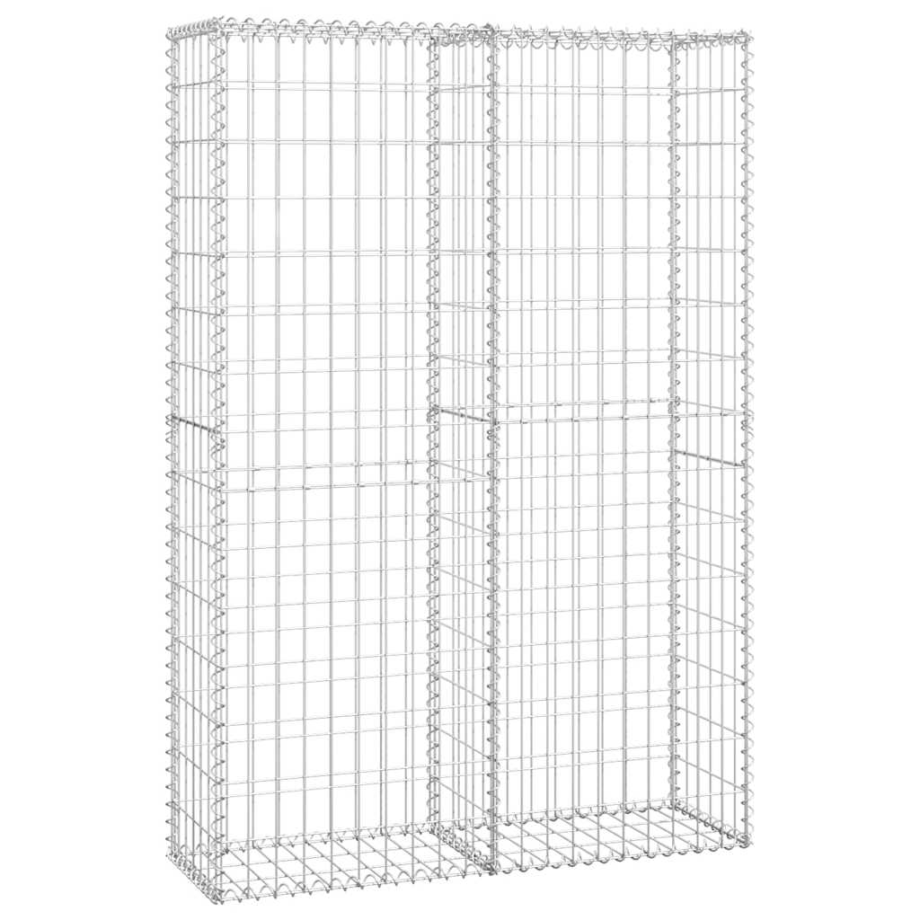 Gabion Basket with Lids Galvanised Wire 150 x 100 x 30 cm