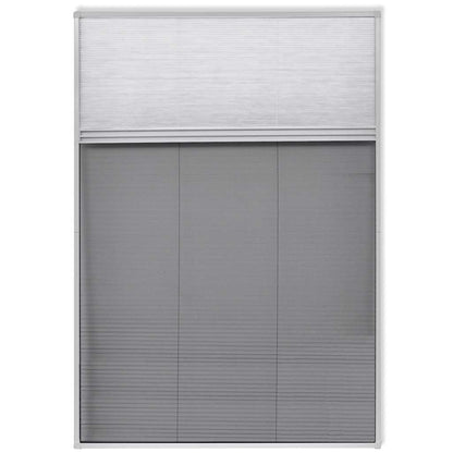 141131 vidaXL Insect Plisse Screen Window Aluminium 160 x 80 cm with Shade
