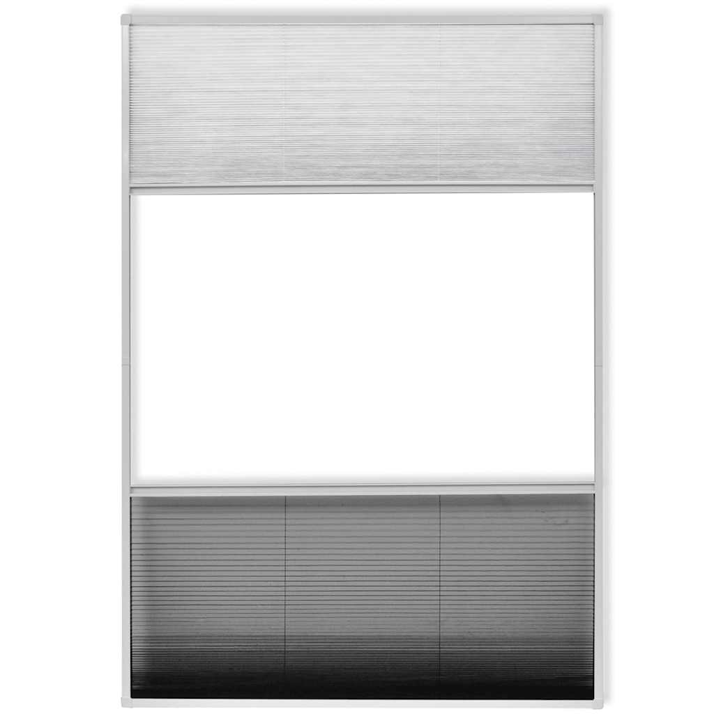 141131 vidaXL Insect Plisse Screen Window Aluminium 160 x 80 cm with Shade