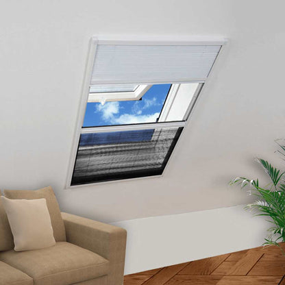 141131 vidaXL Insect Plisse Screen Window Aluminium 160 x 80 cm with Shade