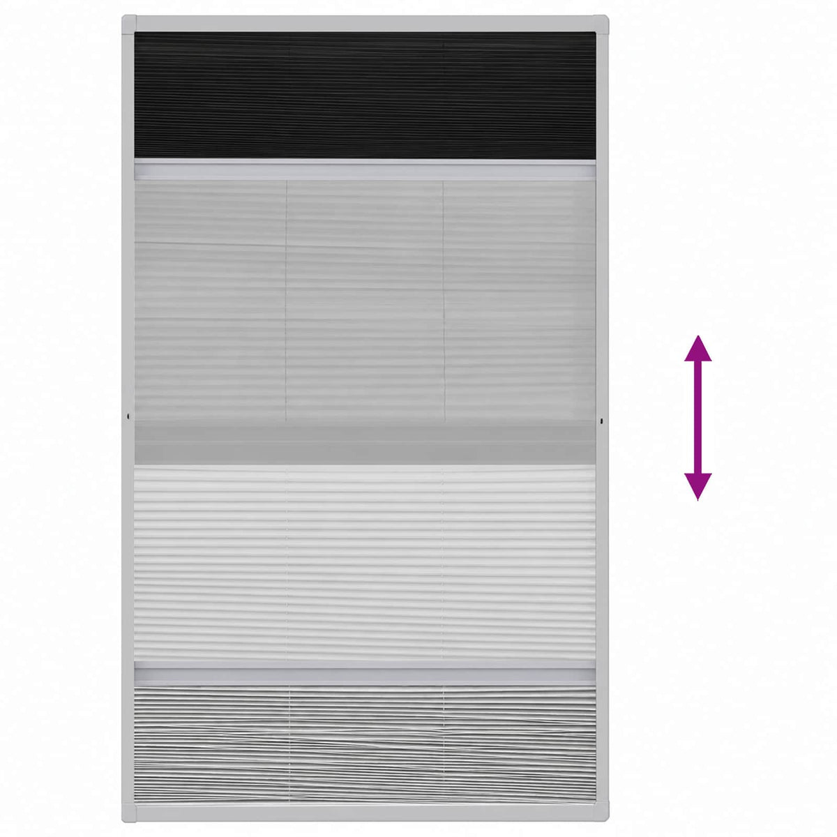 141131 vidaXL Insect Plisse Screen Window Aluminium 160 x 80 cm with Shade