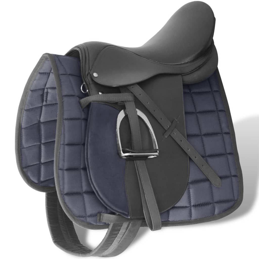 Horse Riding Saddle | Black | Leather | 17.5 inch | Durable