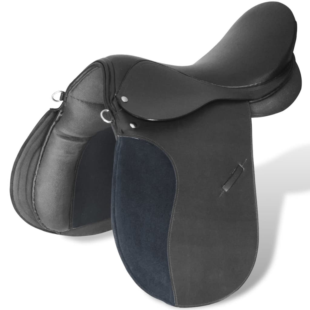 Horse Riding Saddle | Black | Leather | 17.5 inch | Durable