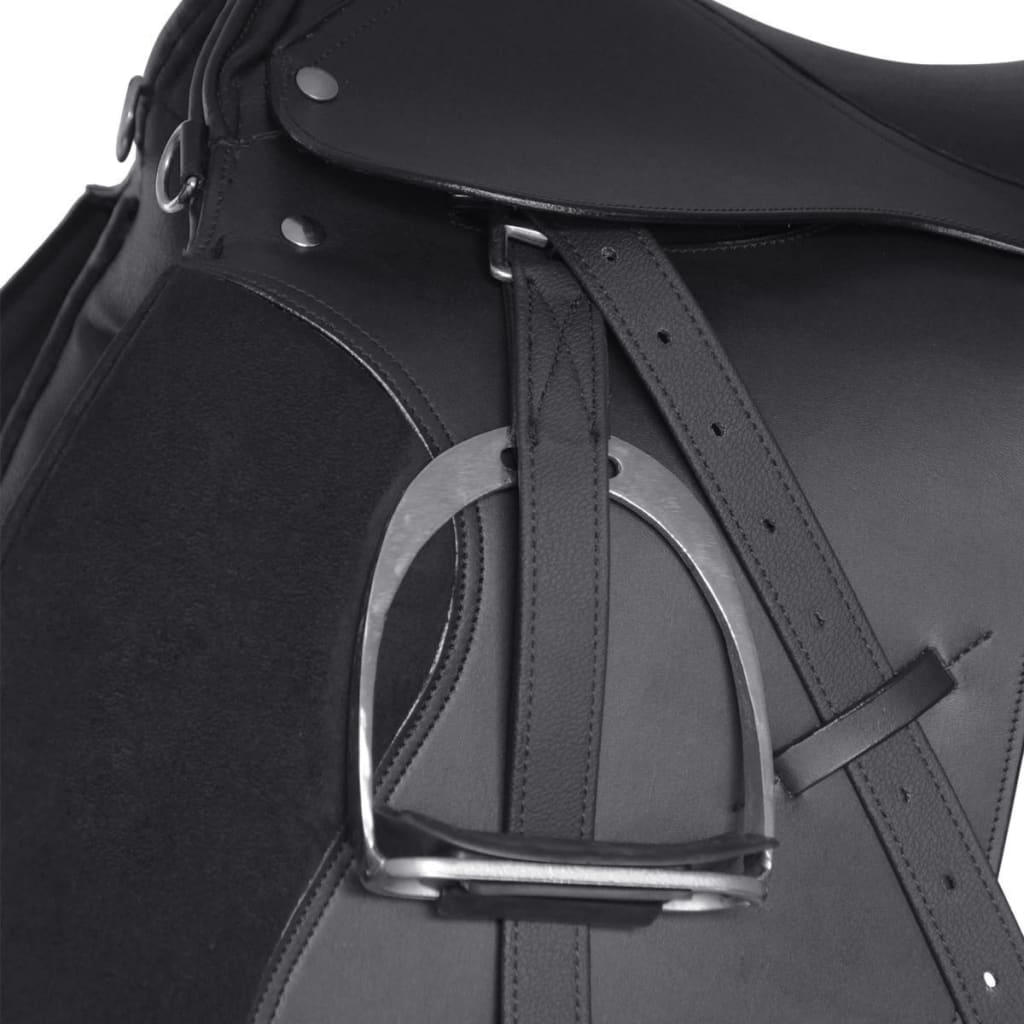 Horse Riding Saddle | Black | Leather | 17.5 inch | Durable