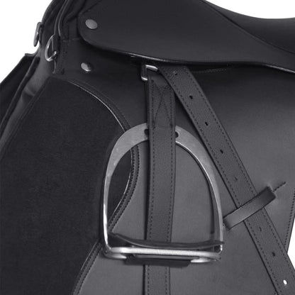 Horse Riding Saddle | Black | Leather | 17.5 inch | Durable