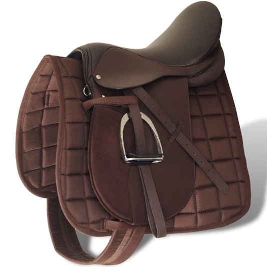 Saddle | Brown | Real Leather | 17.5 inches | Durable | Horse Saddle