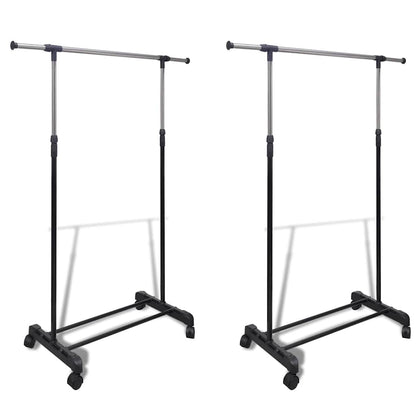 Clothes Rack | Set of 2 | Black, Silver | Stainless steel, PP plastic