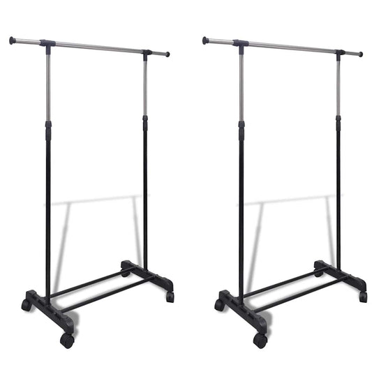 Adjustable Clothes Racks 2 pcs 1 Hanging Rail