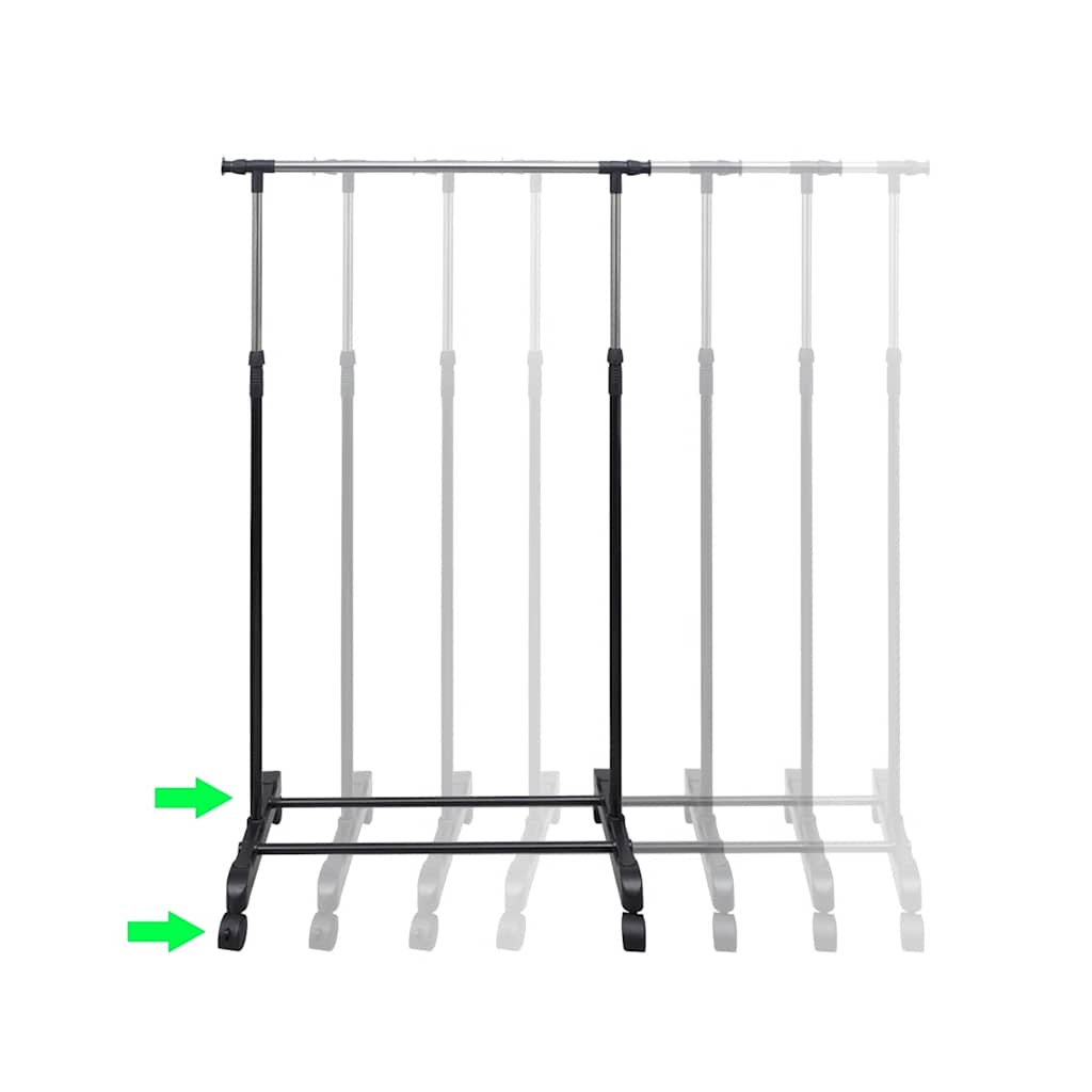 Clothes Rack | Set of 2 | Black, Silver | Stainless steel, PP plastic