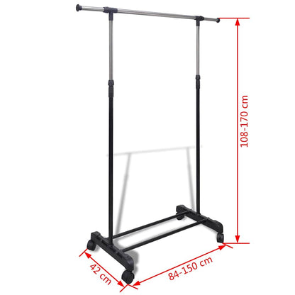 Clothes Rack | Set of 2 | Black, Silver | Stainless steel, PP plastic