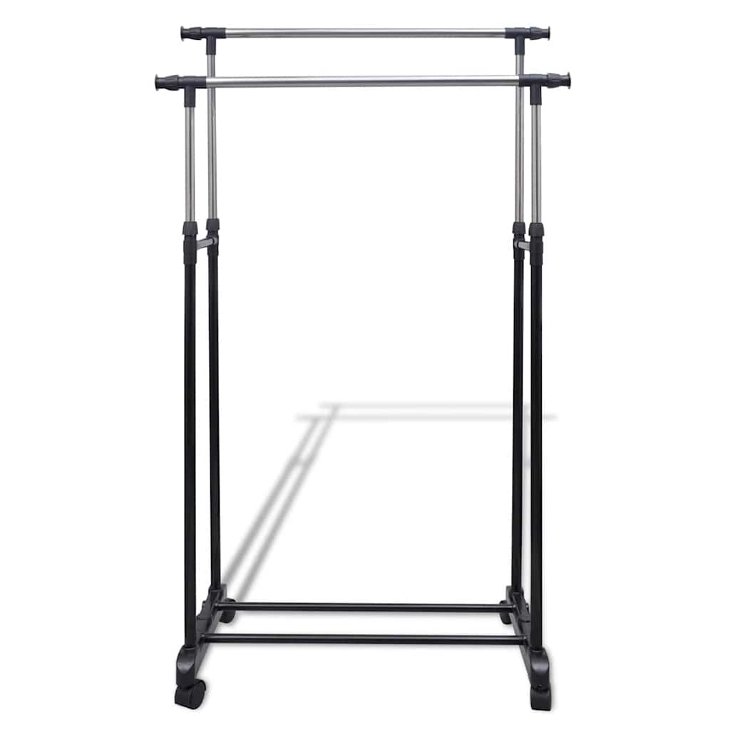 Clothes Rack | Set of 2 | Black, Silver | Stainless Steel, PP Plastic