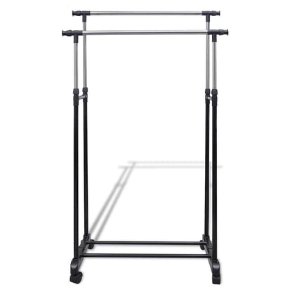 Clothes Rack | Set of 2 | Black, Silver | Stainless Steel, PP Plastic