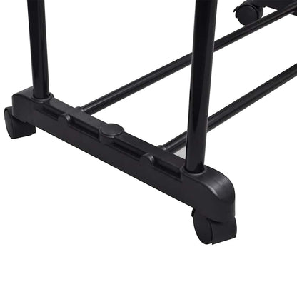 Clothes Rack | Set of 2 | Black, Silver | Stainless Steel, PP Plastic