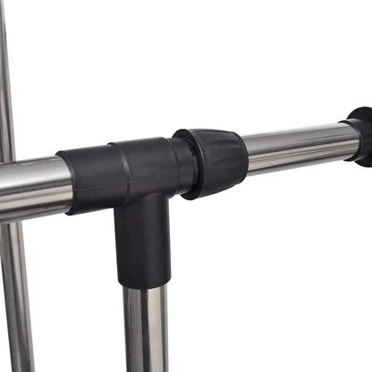 Clothes Rack | Set of 2 | Black, Silver | Stainless Steel, PP Plastic