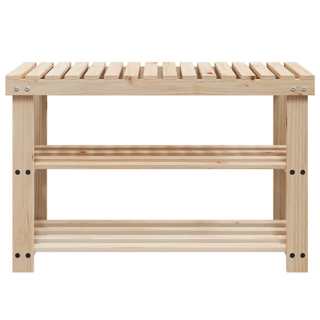 2-in-1 Shoe Rack with Bench Top Solid Fir Wood