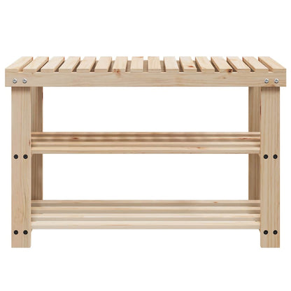2-in-1 Shoe Rack with Bench Top Solid Fir Wood