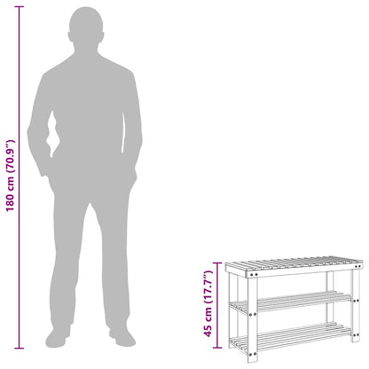 2-in-1 Shoe Rack with Bench Top Solid Fir Wood