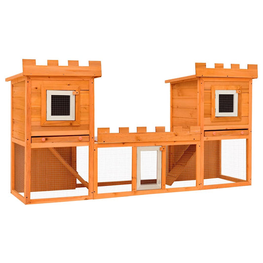 Rabbit Hutch | Brown | Pine wood | Large | Modular | Rabbit Hutch