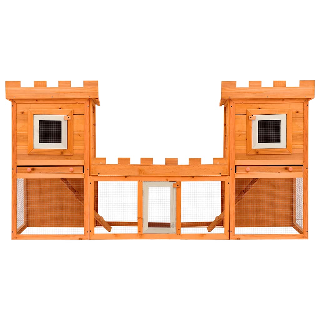 170174 vidaXL Outdoor Large Rabbit Hutch House Pet Cage Double House
