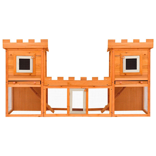 Rabbit Hutch | Brown | Pine wood | Large | Modular | Rabbit Hutch