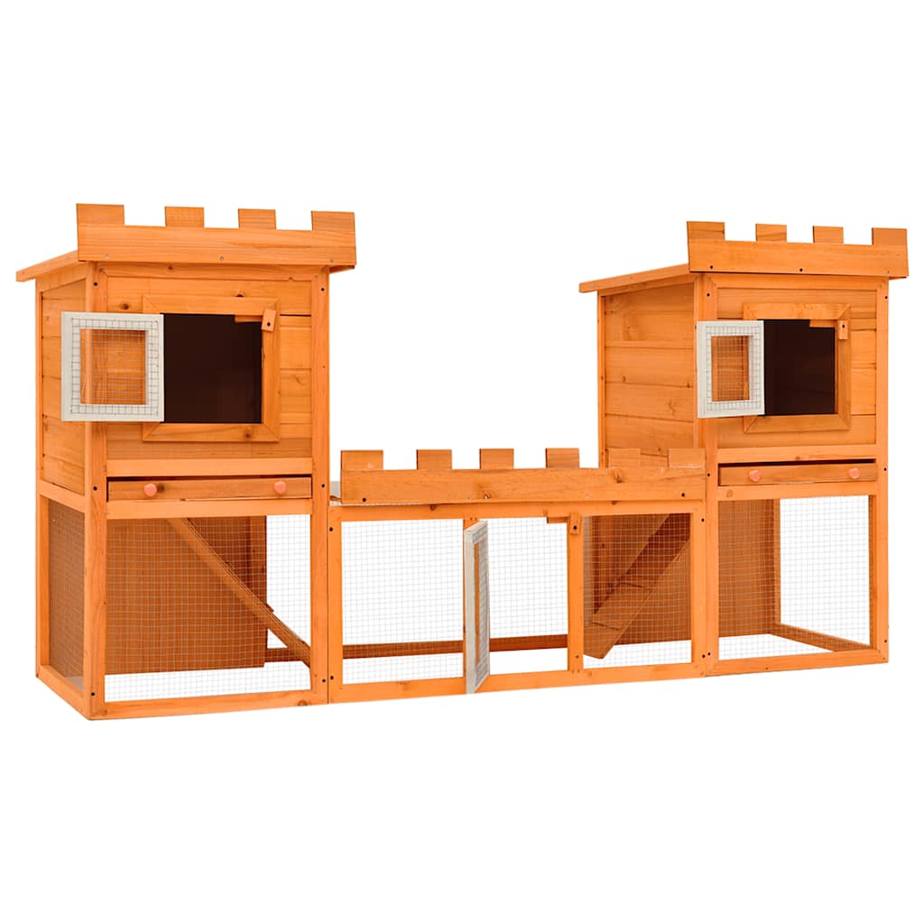 170174 vidaXL Outdoor Large Rabbit Hutch House Pet Cage Double House