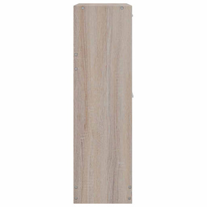 Oak Look Wooden Shoe Cabinet with 2 Compartments