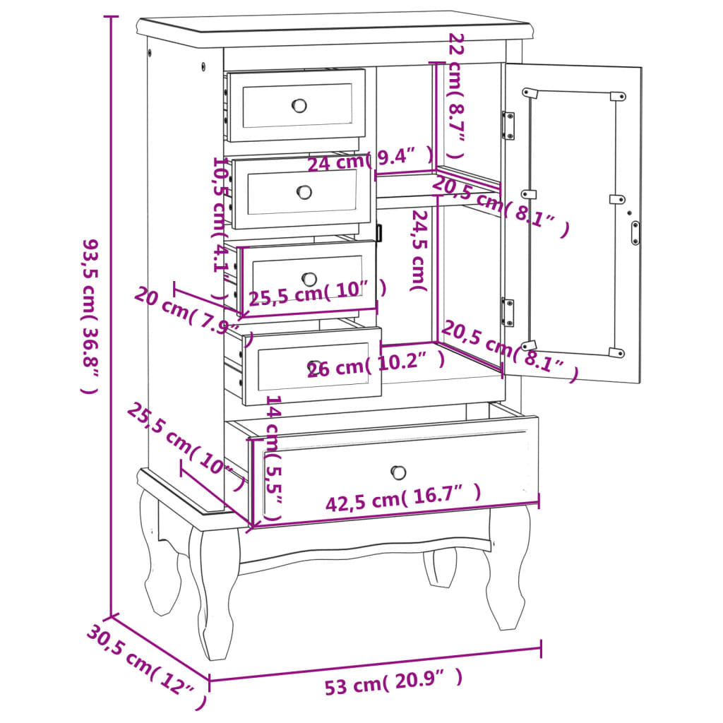 Cabinet | White | MDF and Pinewood | Medium | Storage Cabinet