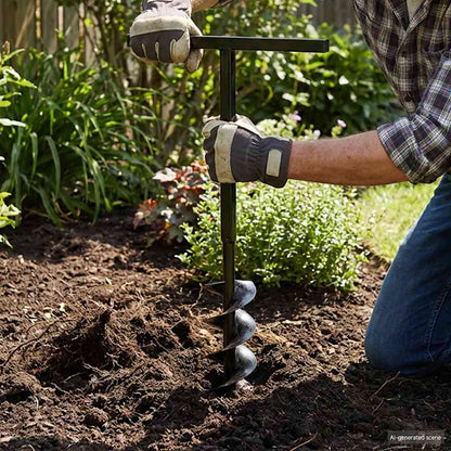 Ground Drill with Handle 120 mm with Extension Tube 5 m Steel