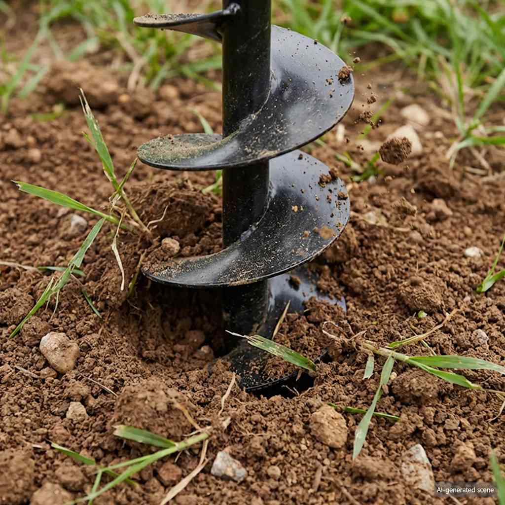 Ground Drill with Handle 120 mm with Extension Tube 13 m Steel